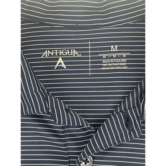 Men's Navy And White Stripped Antigua‎ U of A Polo Size Medium - Picture 4 of 4